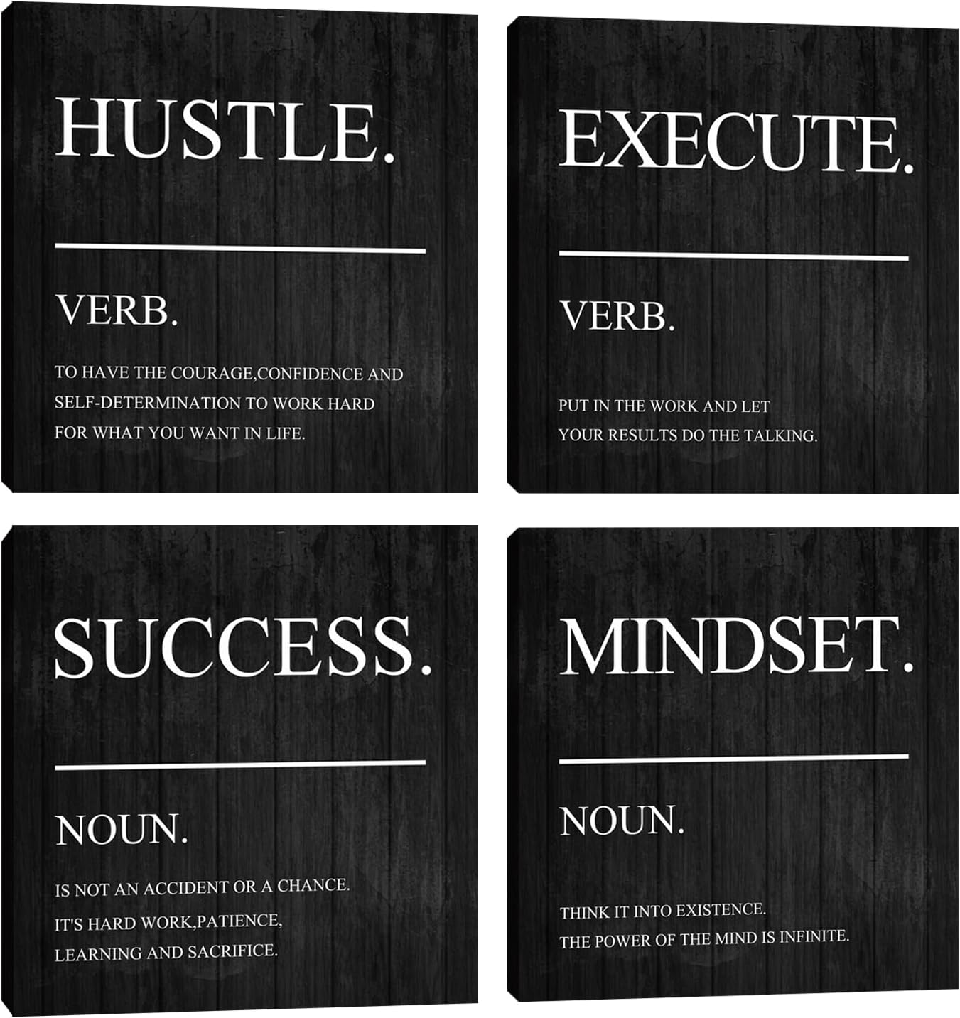 Motivational Success Wall Art Decor Inspirational Canvas Framed Office Wall Art Quotes Wall Decor Artwork,Positive Quote Poster Painting Home Decorations Wall Art for Living Room Bedroom 16”X16”X4