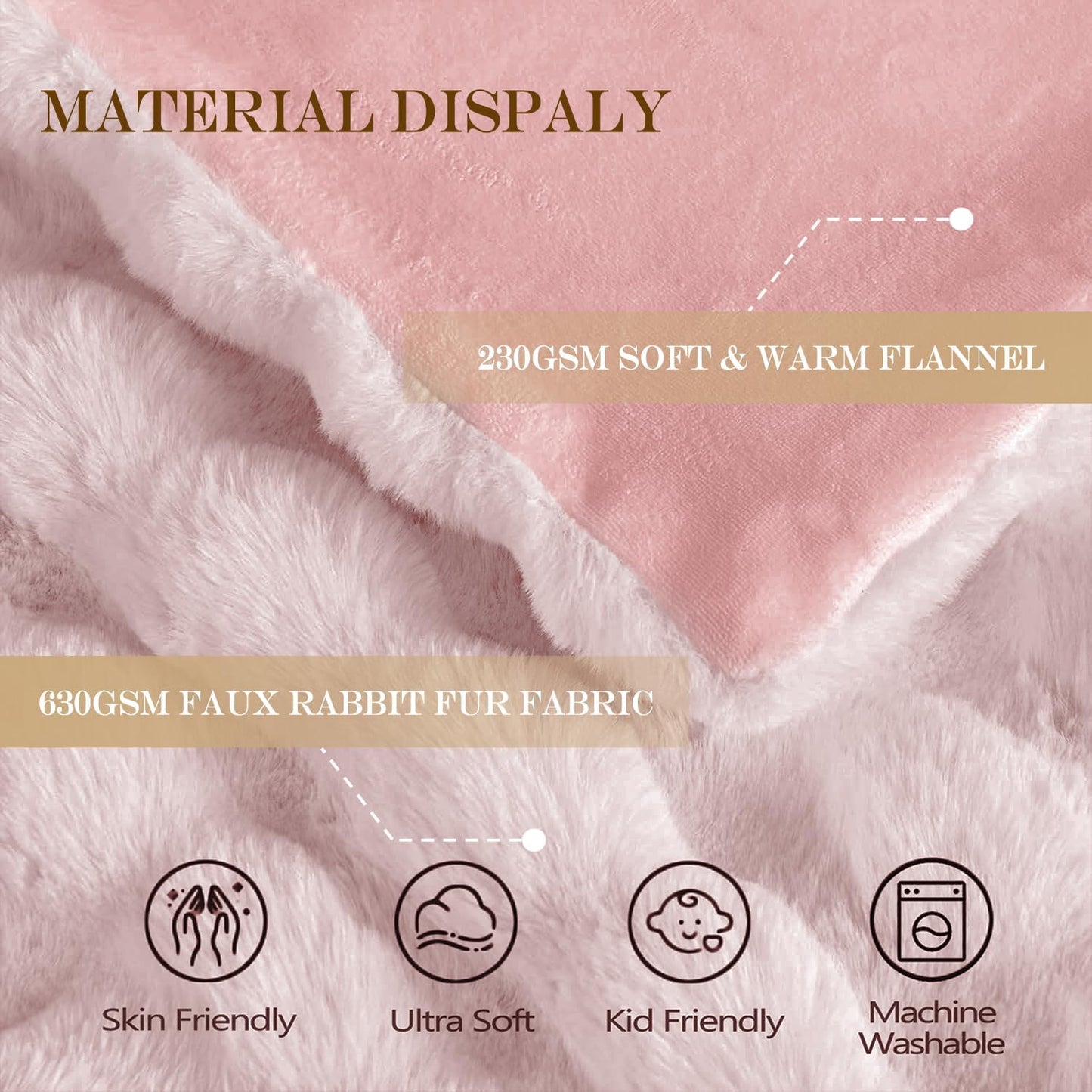 Latepis Pink Faux Fur Throw Blanket for Couch Bubble Cute Soft Warm Comforter Thick Furry Blanket for Sofa Bedroom Cozy Blankets for Women Gift Luxury Blanket for All Seasons 50''x60'', 860gsm