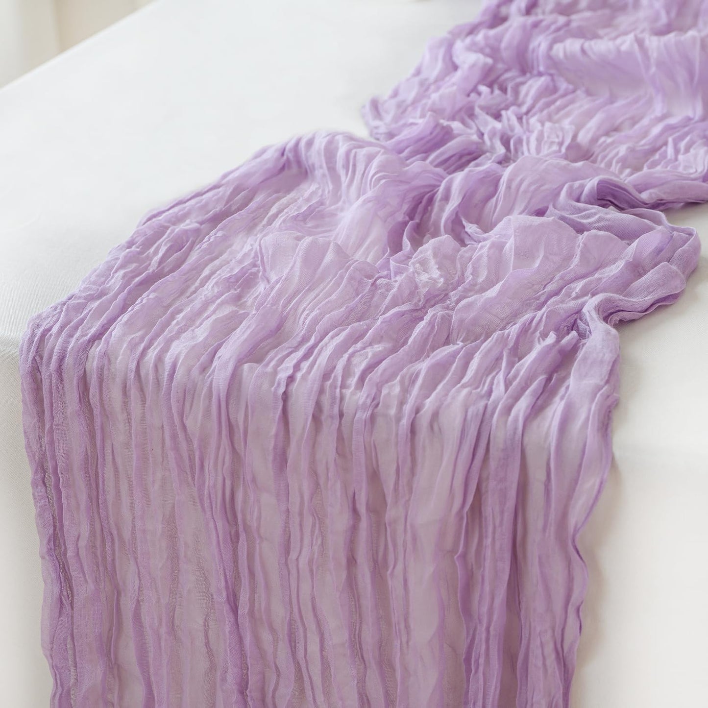 Sioloc 1 Pack Lilac Purple Lavender Cheesecloth Table Runner Fall Autumn Decor for Home 10ft Table Cloth for Tea Wedding Birthday Party Baby Bridal Shower Halloween Thanksgiving