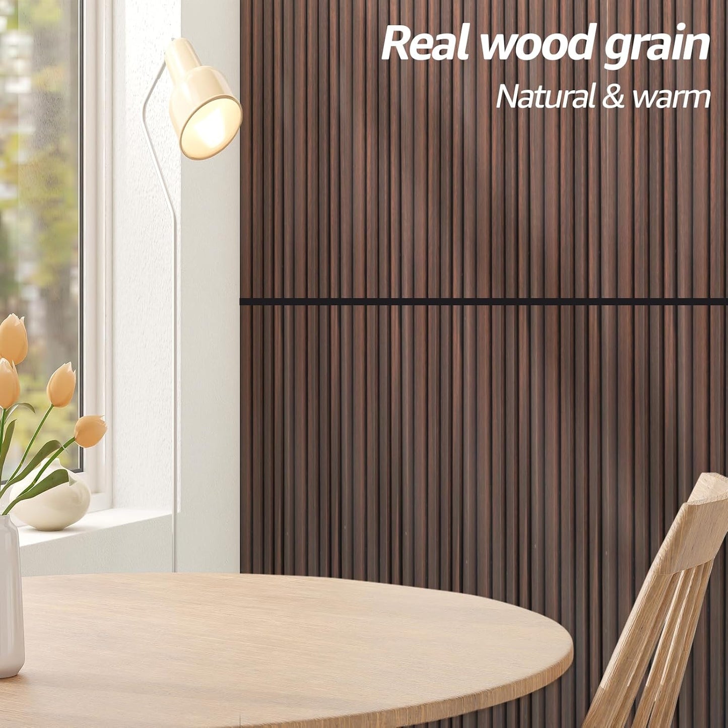 Art3d WPC Wainscoting Panels, 16-Pack 48 x 6 Inch 3D Wall Accents for Interior Wall Decor, Living Room, Bedroom, Walnut