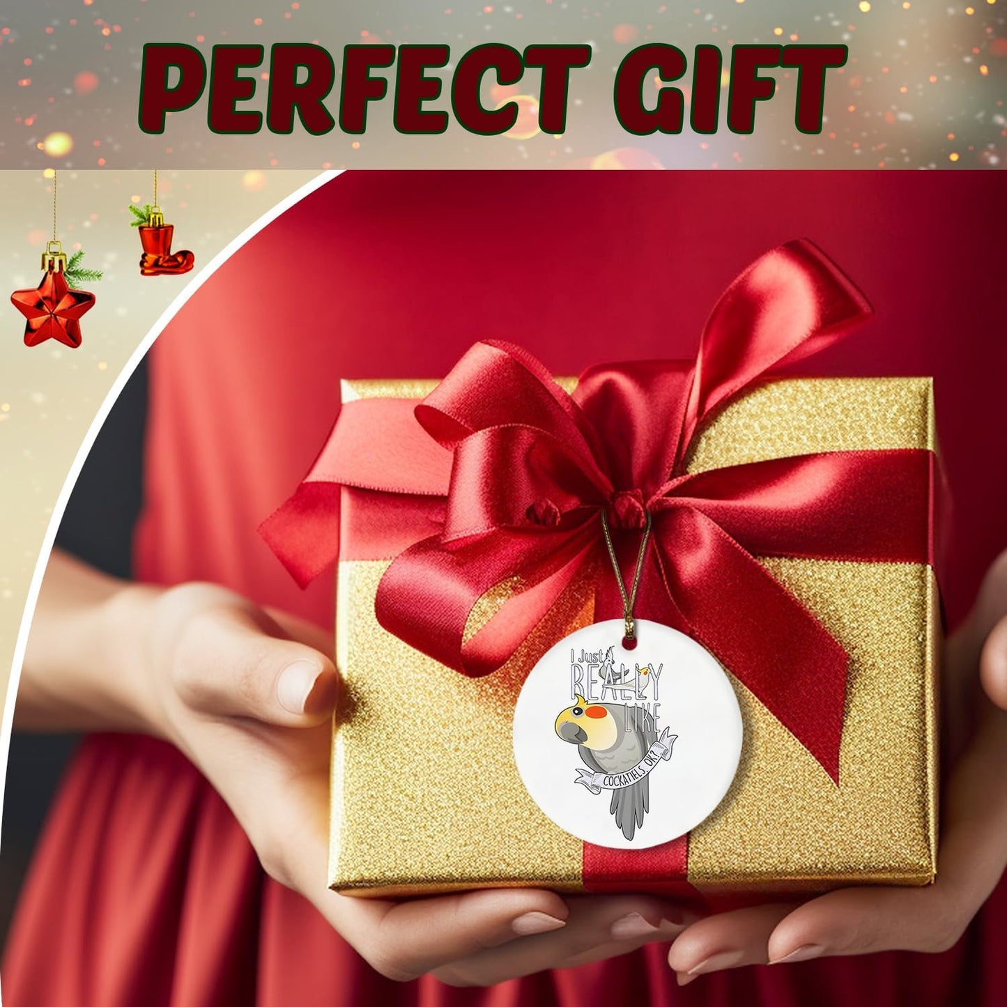 Cockatiel Ornament, I Just Really Like Cockatiels Ok Funny Ceramic Ornaments, Cockatiel Decorative Hanging Ornament Cockatiel Gifts