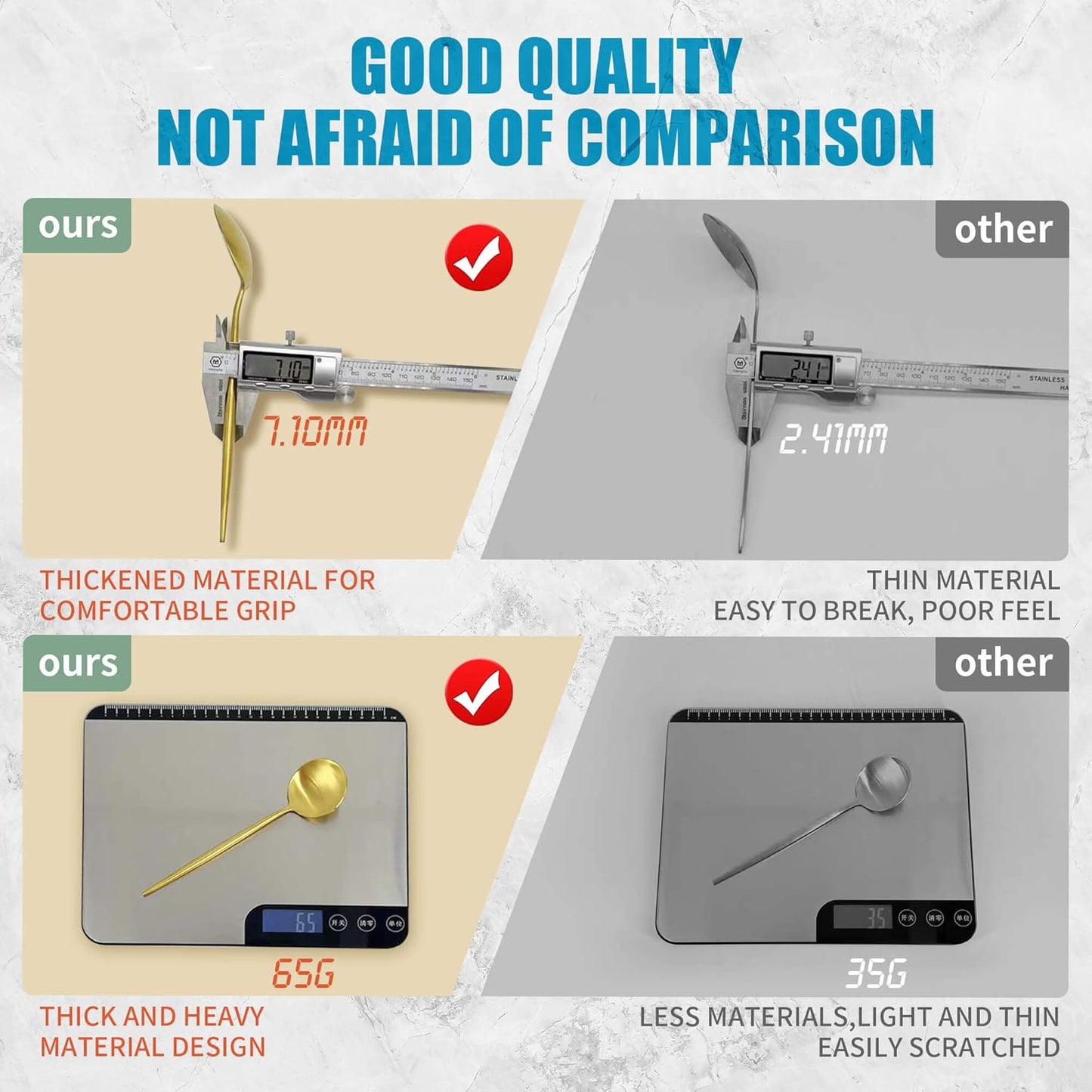 Matte Gold Silverware Set for 8,Modern Stainless Steel Brushed Cutlery Set,40-Pieces Heavy Duty Flatware Set,Knives Spoons and Forks Set Utensils Set,Satin Finish,Dishwasher Safe