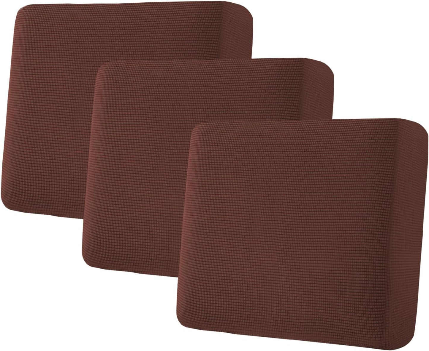 H.VERSAILTEX Super Stretch Individual Seat Cushion Covers Sofa Covers Couch Covers Slipcover Sets Thick Jacquard Textured Twill Fabric (3 Piece XL Sofa Cushion Covers, Burnt Brick)