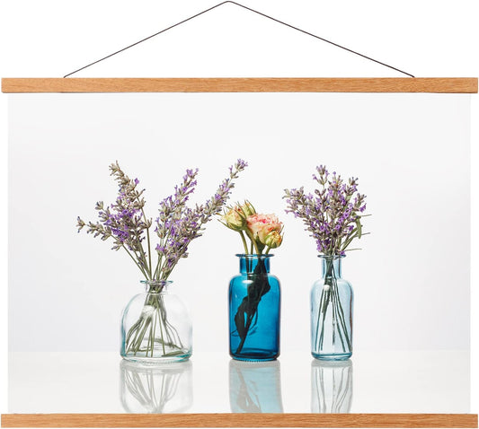 FALAMON Magnetic Poster Hanger Frame, 28x22 28x40 28x30 Teak Wood Magnet Poster Frame for Posters, Prints, Photos, Pictures, Maps, Scrolls, and Canvas Artwork