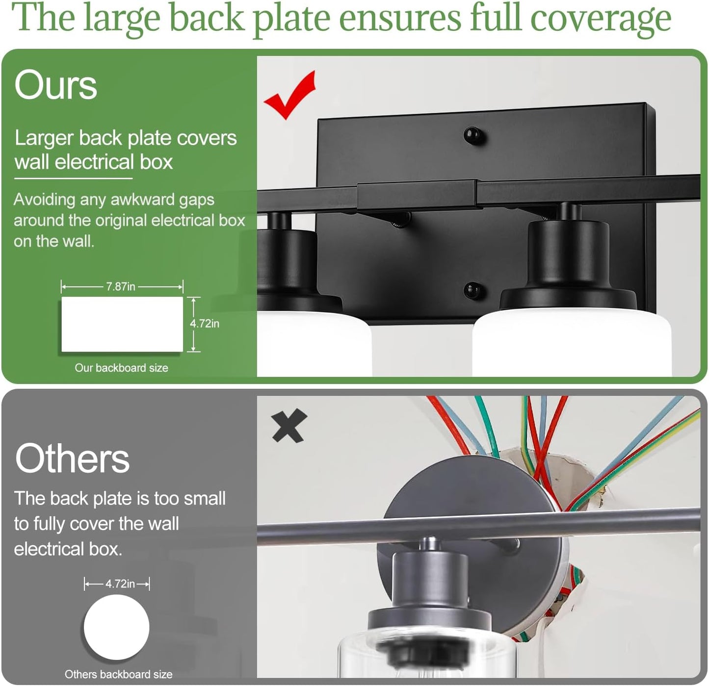 5-Light Black Bathroom Vanity Light Fixture with Milky White Frosted Glass Shades, Bathroom Light Fixture for Mirror, Matte Finish, Reversible Up/Down Lighting for Bedroom, Living Room, Hallway