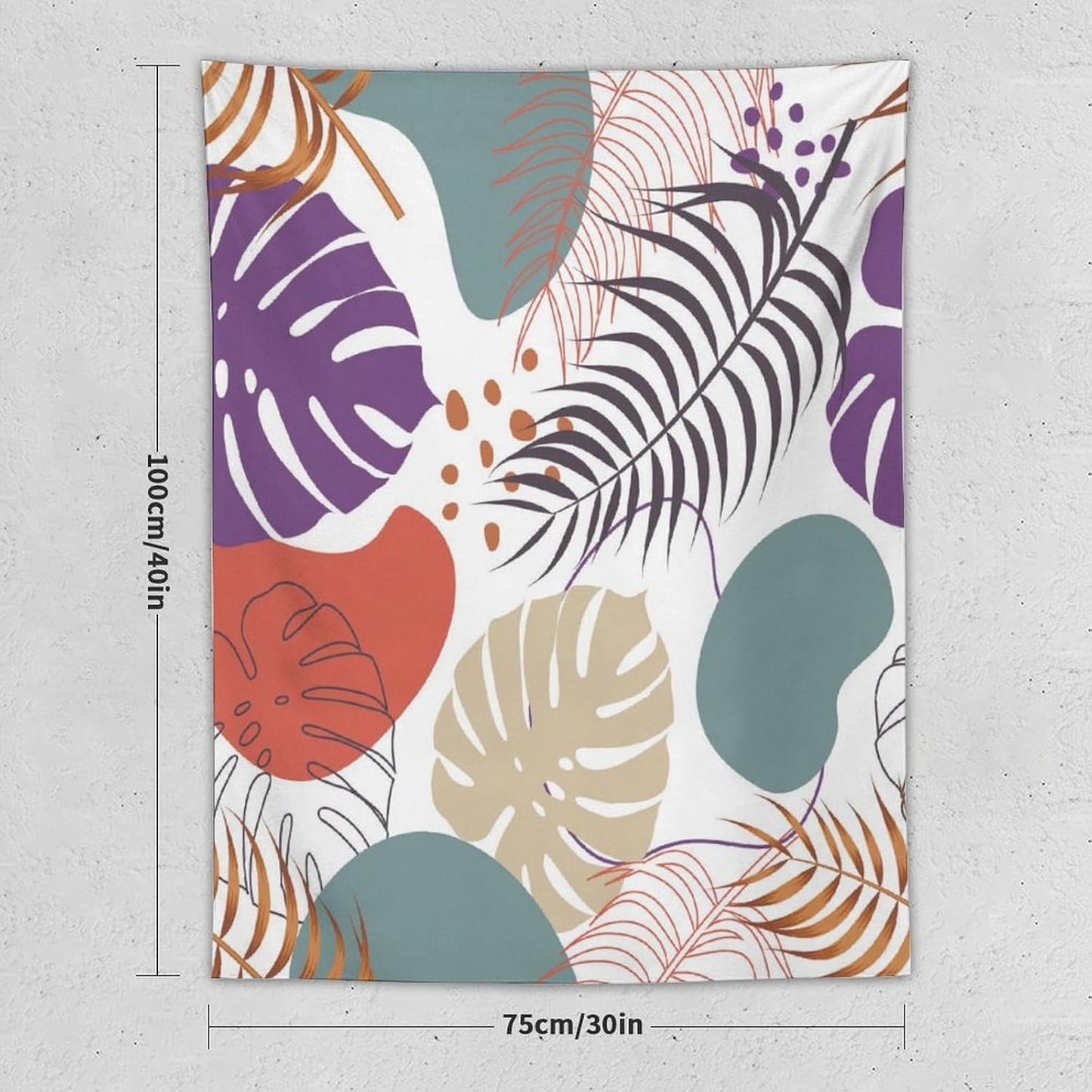 ICMOLYYENLO Tropical Green Leaves Tapestry, Exotic Leaves Beautiful Bedroom Wall Hanging, Floral Poster Blanket for Bedroom Living Room Dormitory Apartment 40x60 Inch