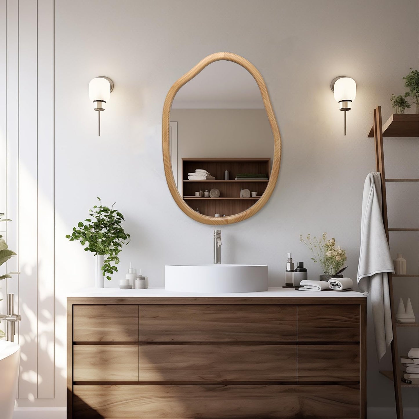 Irregular Mirror for Bathroom Vanity & Wall Decor - Asymmetrical Wall Mirror