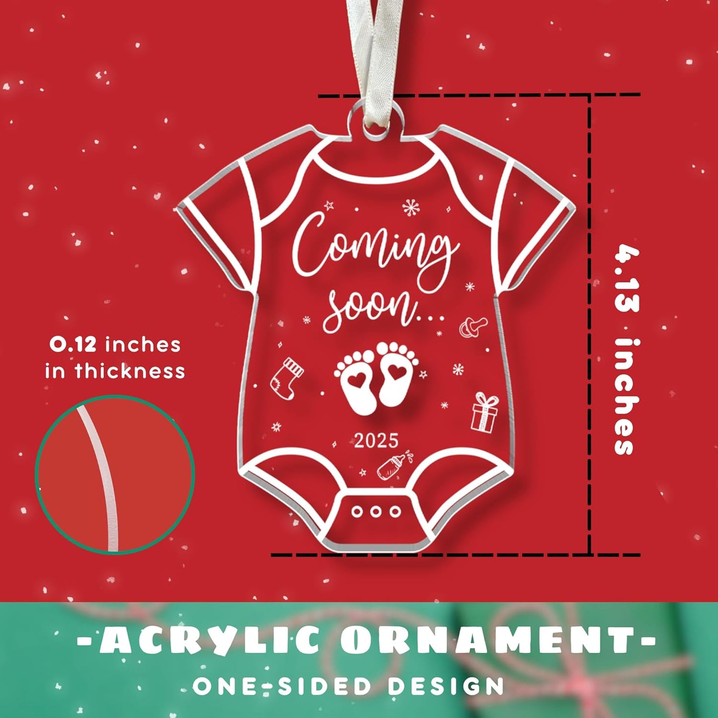 Expecting Baby Ornament 2025 - Pregnancy Announcement for Husband, Grandparents, Family, Aunt - Gifts for Expecting Parents, Expecting Parents to Be Unique Gifts 2025 - Acrylic Ornament
