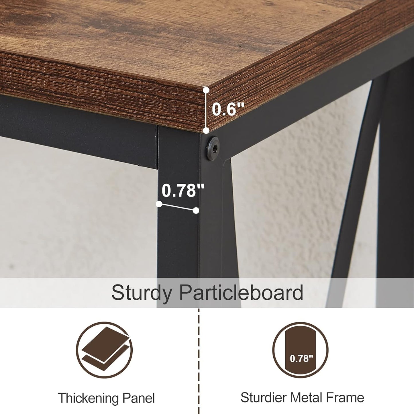 SUPERJARE 70 Inch Console Table with Outlets and USB-C Port, Extra Long Behind Couch Sofa Table with X-Shaped Design, Narrow for Entryway, Living Room, Metal Frame, Wooden Top, Rustic Brown