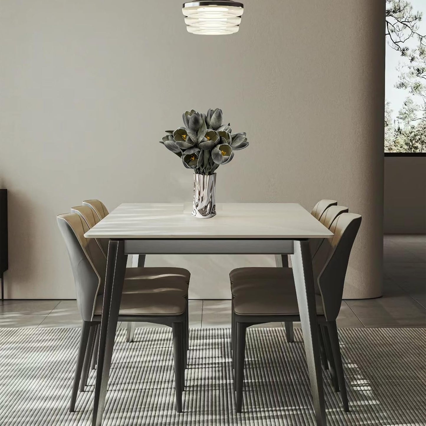 Buart Black-Coffee Flowers Artificial Luxury Big Tulip Valentine's Day Mother's Day Easter Home Kitchen Wedding Decorations(11pcs)