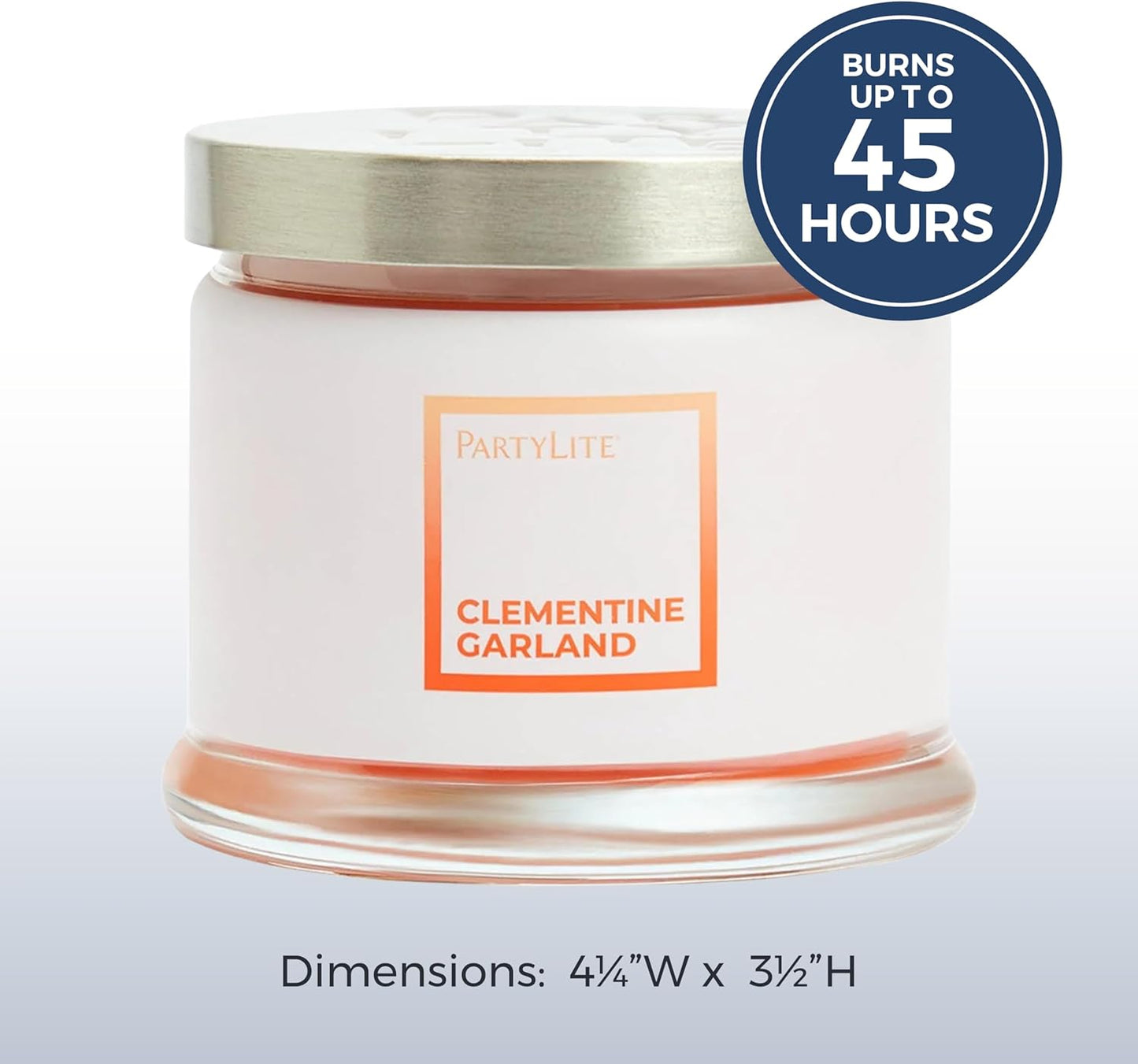 PartyLite 3-Wick Jar Candle, Highly Fragranced Clean Burning Glass Candle, 25-45 Hours Burn Time (Clementine Garland)