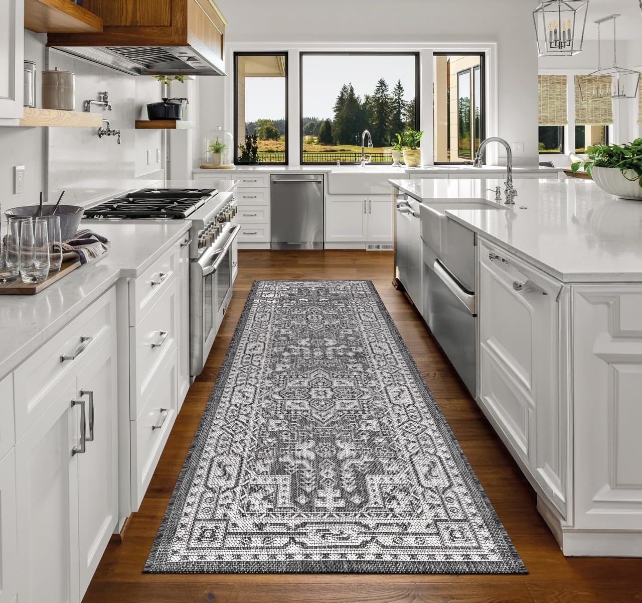 Keen Home Design Terrace Outdoor Runner Rug - 2x10 Washable Indoor/Outdoor Rug for Patio, Kitchen, Balcony, Beach, Garden, Deck and Porch, Size: 2'2"x9'11"