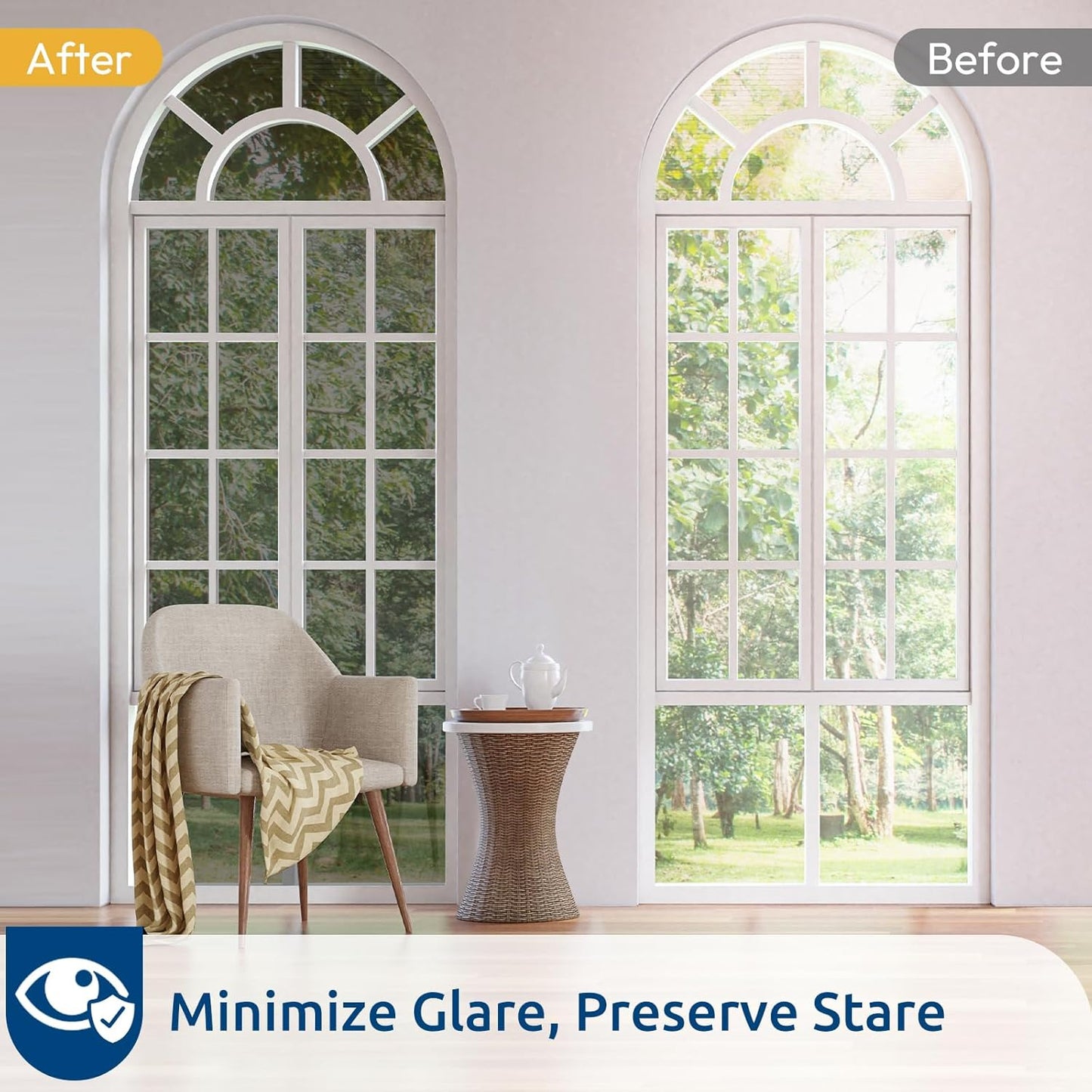 rabbitgoo Window Privacy Film One Way Window Tint for Home, Removable Reflective Heat Sun Blocking Anti UV Glass Door Covering, Mirror Tinting Film House Office, 17.5 in X 9.8 Feet, Black Silver