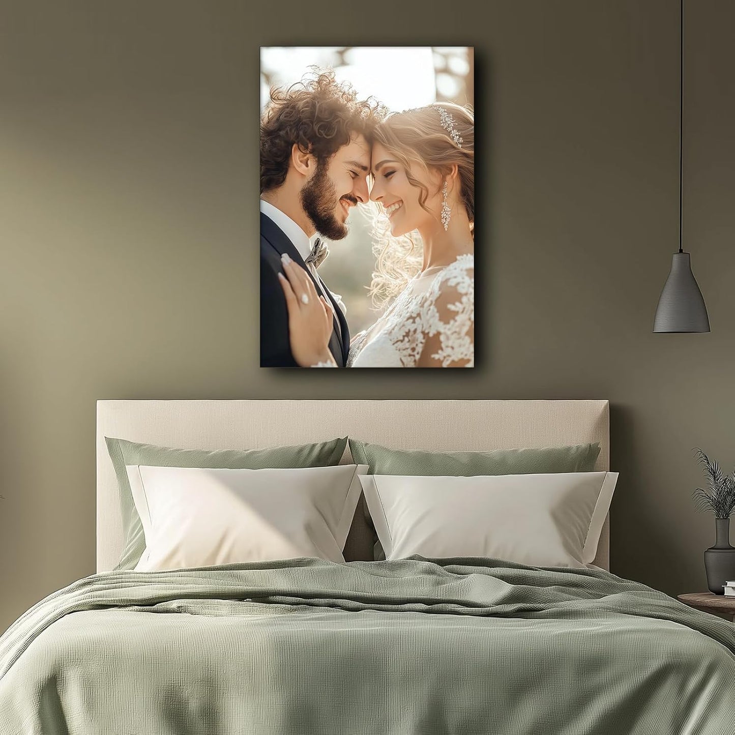 Personalized Canvas Print with Your Photos Custom Portrait Canvas Wall Pictures for Living Room Large Wall Art Canvas Prints Custom Gift for Dad Wedding Couple 12x8in