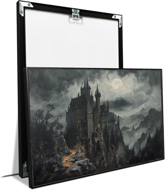 JFHCQJPK Vintage Castle Poster Dark Academy Victorian Gothic Castle Wall Art Poster Moody Mystical Art Print Suitable for Home Living Room Bedroom24x36in Metal blackFramed
