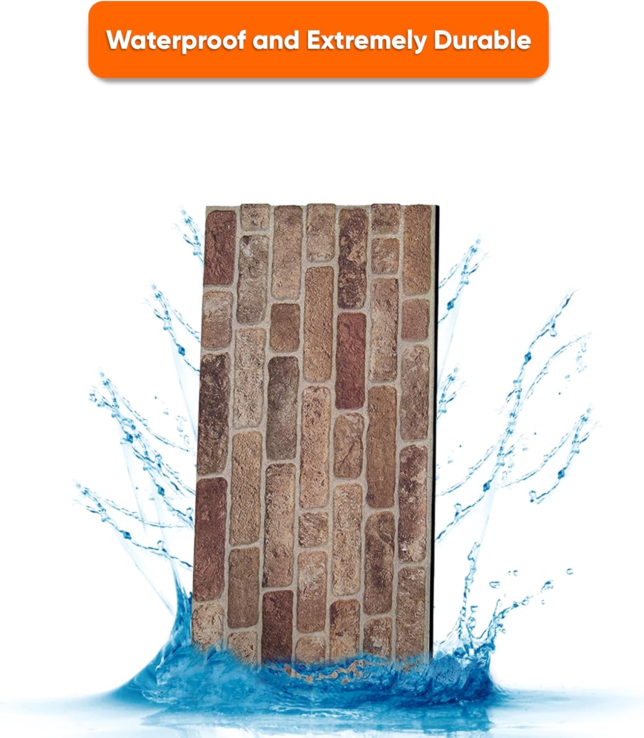 ZODEKOR 3D Wall Panels Brick Effect - Cladding, Stone Look, Styrofoam Facing for Living Room, Kitchen, Bathroom, Balcony, Bedroom, Back of Counter | Farmhouse Style (3 x Panels) - Covers 53 sq ft