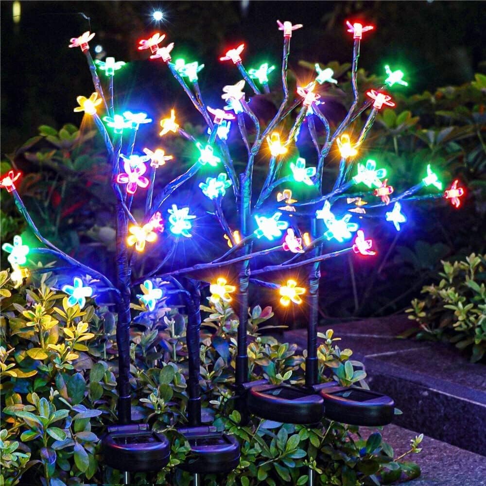 Solar Garden Lights Outdoor,Waterproof Outdoor Solar Lights for Outside Decorative 6Pack, 120Led Solar Flowers Garden Decor, for Yard Pathway,Lawn,Patio Fairy Decorations Gardening Gifts