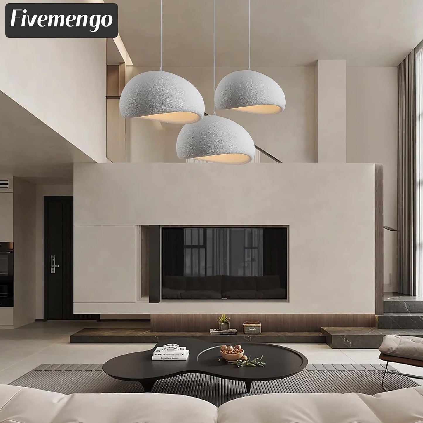 15.7in Wabi Sabi Pendant Lights Kitchen Island Lighting Fixture Ceiling Mount White Modern Japanese Lamp Japandi Chandelier for Dining Living Room Hallway Bedroom Restaurant Hanging Lamp