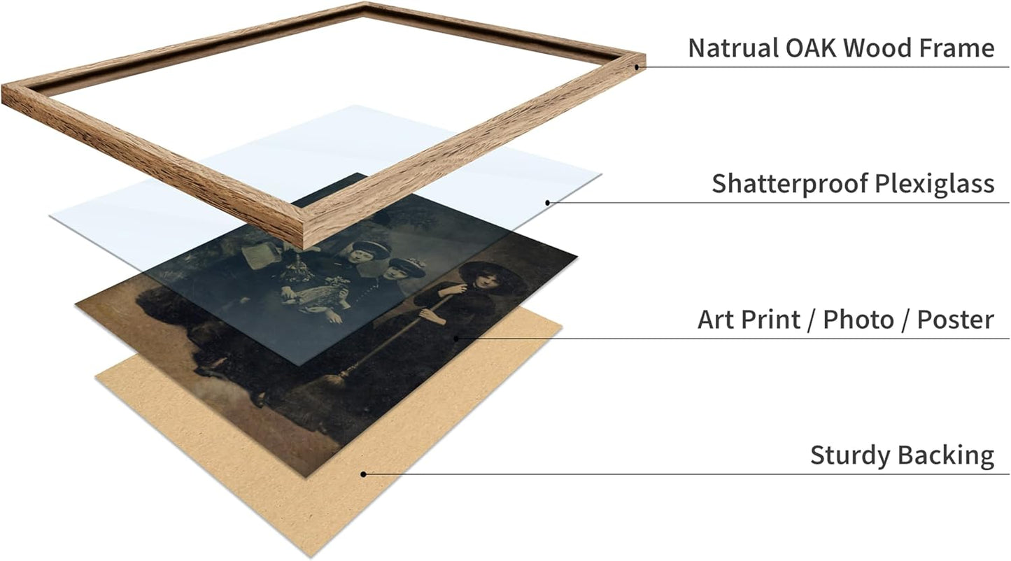 Poster Master Vintage Photograph Poster - Retro Halloween Print - Gift for Artist, Friend - Four Witches Wearing Robes, Sabbath, Coven, Sorcery - Wall Decor for Home, Office, 16x20 Beige Framed