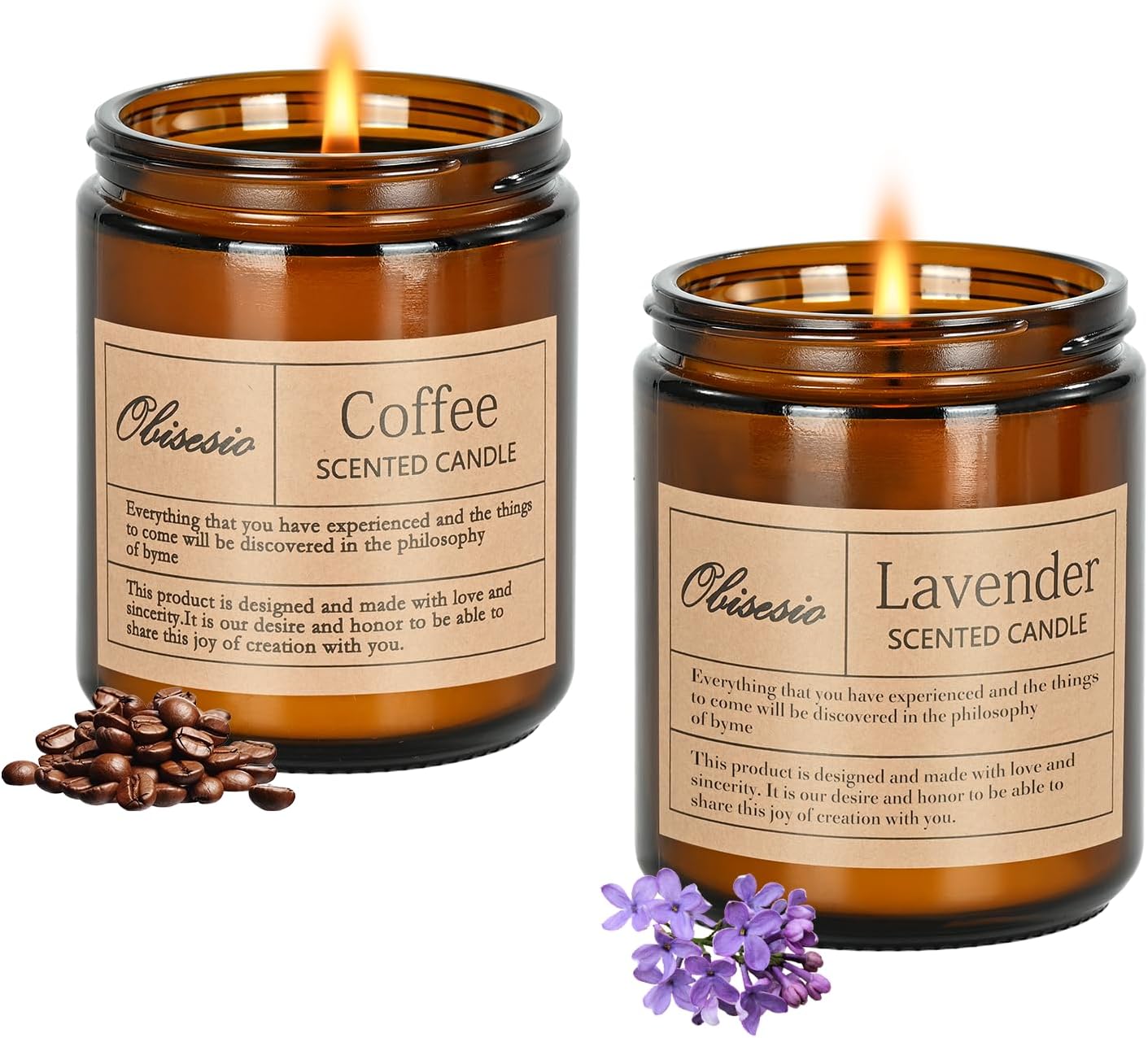 Scented Candles, Candles for Home Scented, 2Pack 14oz Bath and Body Works Candle for Women, Aromatherapy Jar Candle Gift for Home(Coffee & Lavender)