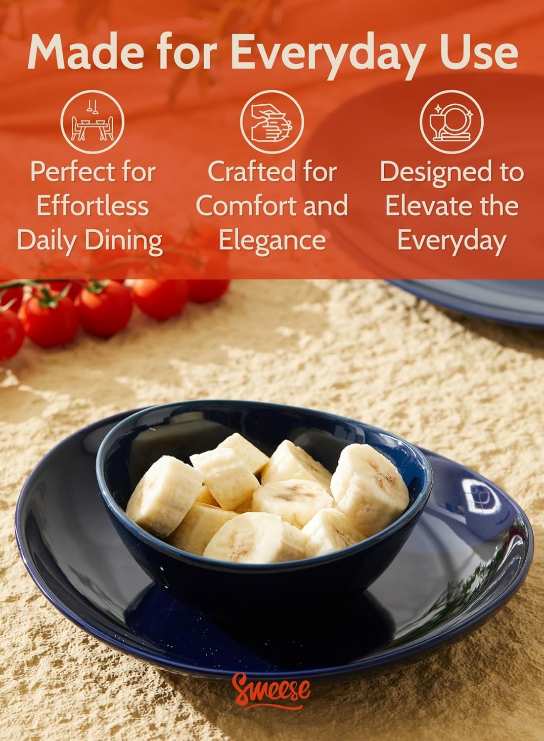 Sweese Porcelain Bowls Set - 5 Inch, 10 oz, Assorted Colors, Set of 6, Microwave Dishwasher Safe for Desserts, Soups