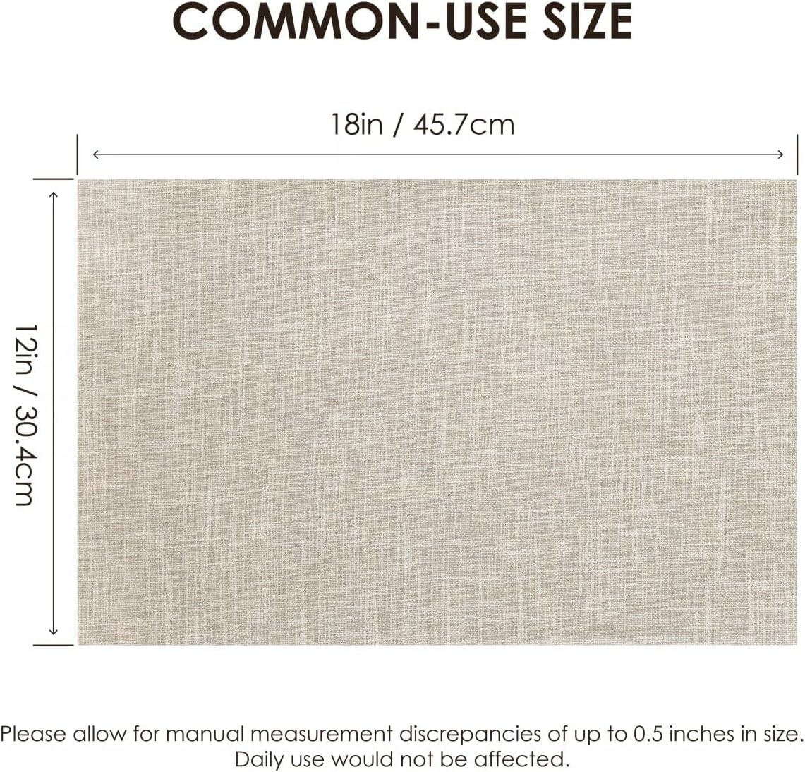 Placemats Set of 8, Bilayer Thickened Linen Place Mats Heat Resistant Machine Washable Wrinkle Free Carefully Selected Polyester Mats for Kitchen/Dining/Coffee Table (Cream Beige)