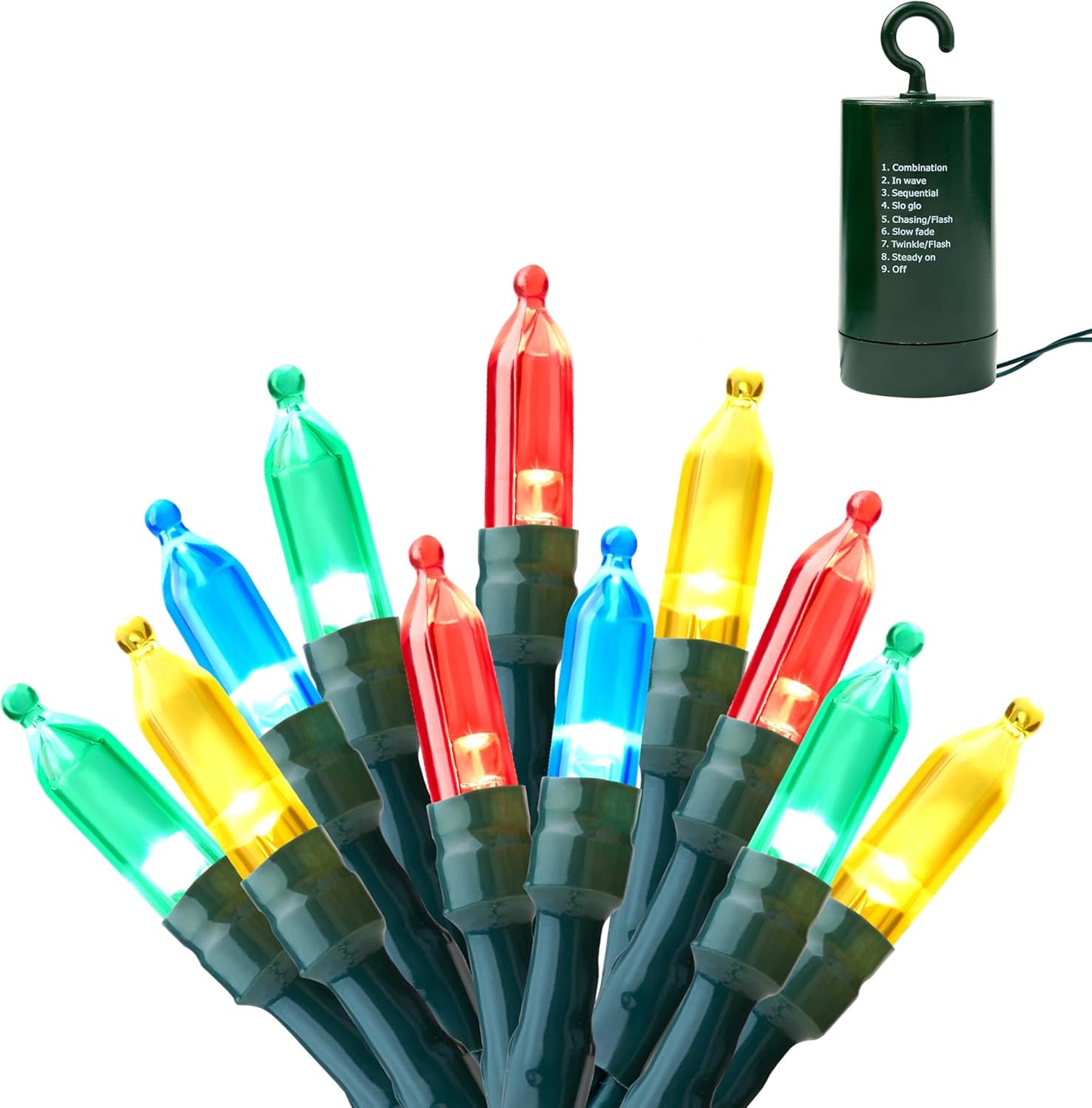 Joiedomi LED Christmas String Lights,200 Count 66.3FT Battery Operated Christmas Tree Fairy Lights with 8 Modes,Multifunction Green Wire for Xmas Decor Party Holiday House,Multicolor