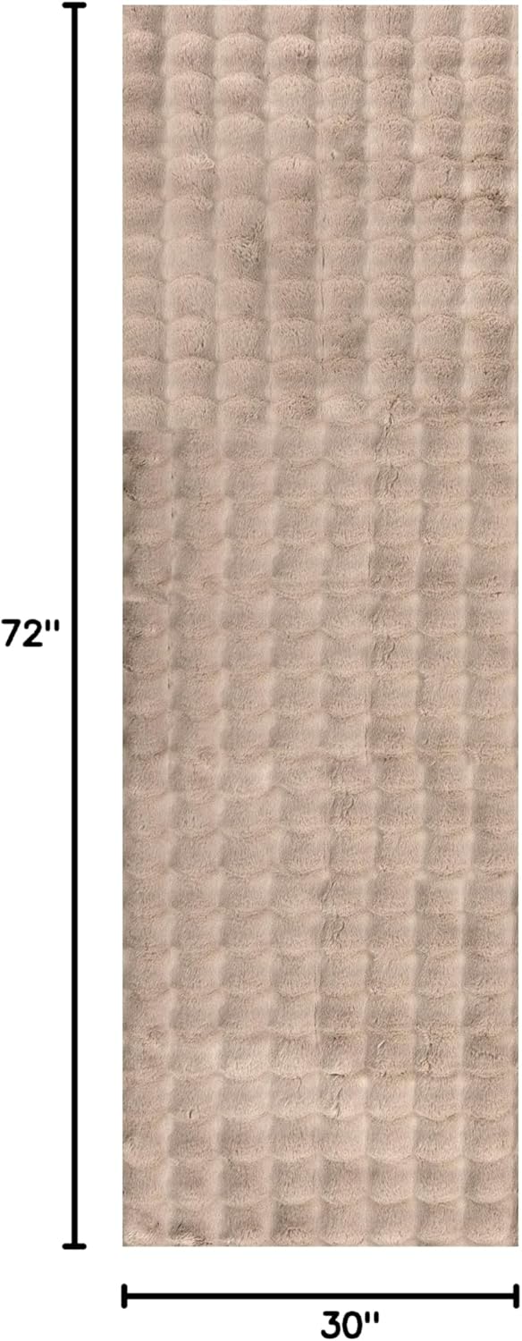 nuLOOM Jeni Checkered 2'6" x 6' Machine Washable Runner Rug for Living Room Bedroom Dining Room Entryway Hallway Kitchen, Taupe