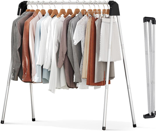 APEXCHASER Clothes Drying Rack Foldable, Stainless Steel Laundry Drying Rack Collapsible, Clothes Hanger for Sweater Baby Clothes Towel for Indoor & Outdoor, Portable Clothes Airer for Travel