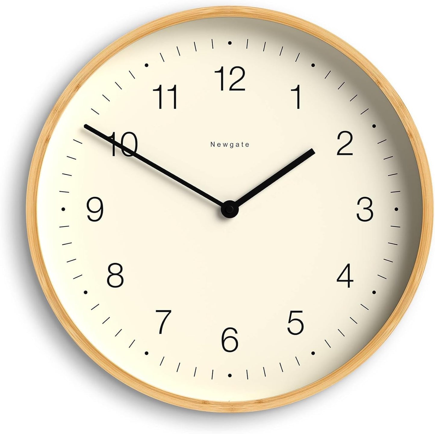 NEWGATE® Mauritius Wall Clock | Scandi Inspired Bamboo Clock | 15 inch | Modern Minimalist Design for Kitchen, Living Room or Office