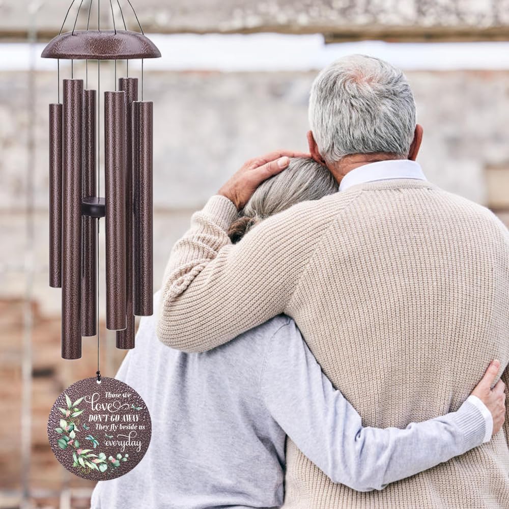 Sympathy Wind Chimes, Personalized Wind Chime for Loss of Loved Ones, Memorial Gifts Wind Chimes, Metal Sympathy Bereavement Condolences Gifts for Funeral (36inch)