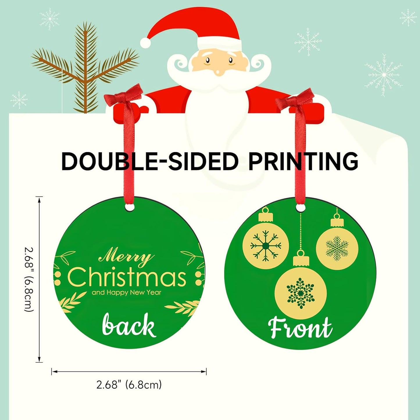 Personalized Christmas Ornaments 2025, Wood Custom Photo Text Hanging Ornament Customized Christmas Tree Decorations Gift for Family, Kids, Friends, Couples, Wedding