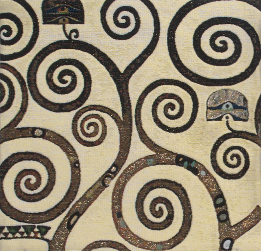 C Charlotte Home Furnishings Inc Lebensbaum Branches Cushion Cover | Pure Cotton Decorative Cushion Case | Cushion Cover for Indoor Use | 17x17 Inch Cushion Cover for Living Room I by Gustav Klimt