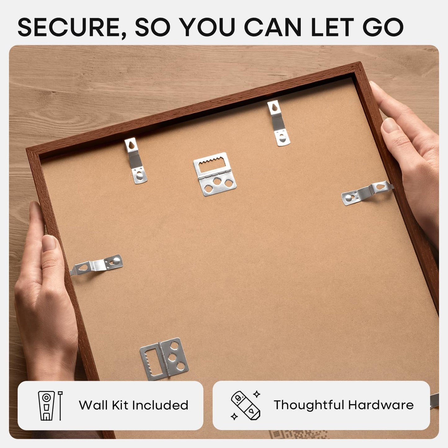 Homeforia 11x22 Newspaper Frame Brown, High End Dark Oak 11 x 22 Picture Frame Wood without Mat, 22x11 Wooden Walnut Poster Frames for Wall, 11 by 22 Display Frames, Tempered Glass, Wall Kit, Set of 1