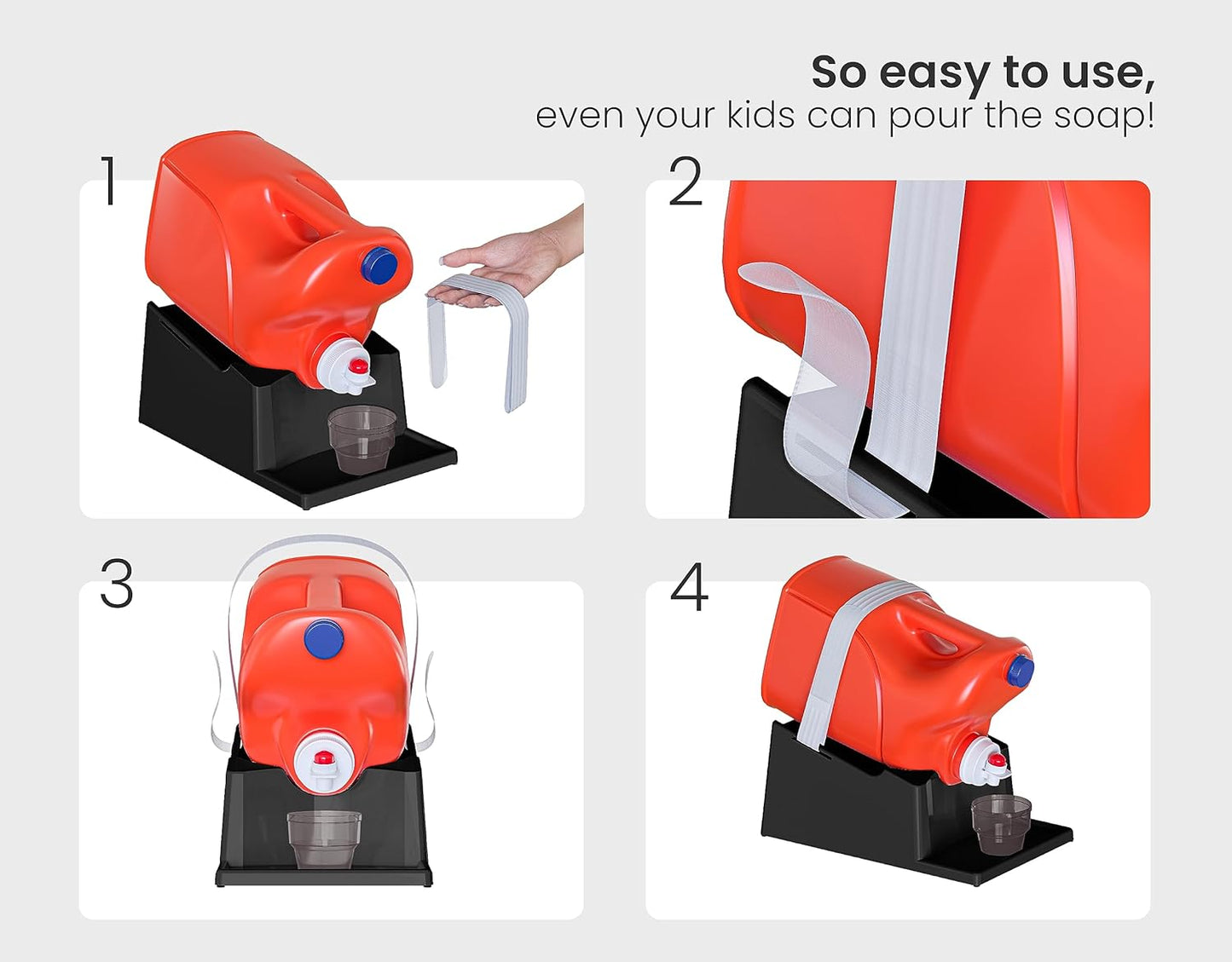 Skywin TidyFriend Laundry Detergent Holder Stand Organizer and Drip Tray for Washing Room Organization - 3 Pack Laundry Soap Holder for Liquid Detergent, Detergent Stand (Black)