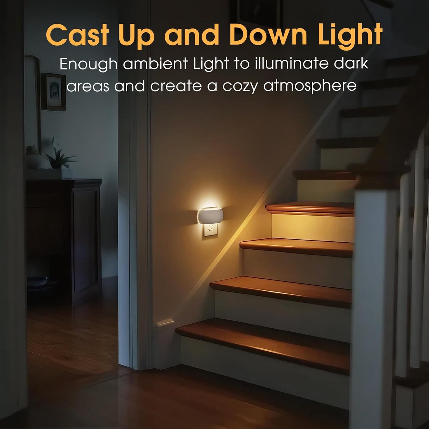 Briignite Night Light, Night Lights Plug into Wall, Backlit, Auto Dusk to Dawn Sensor, 0-100LM Dimmable Night Light, LED Plug in Sleep Nightlight for Kids, Bathroom, Bedroom, Hallway, Stairs, 1 Count