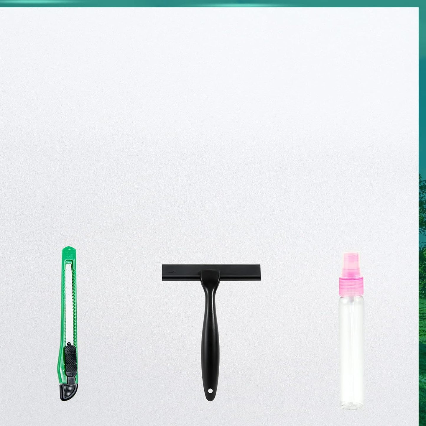 Frosted Glass Window Film with Tools,Reusable Window Privacy Film,Static Clings Window Film Kit for Home Bathroom and Office. (White, 35.4Inch×157.4Inch)