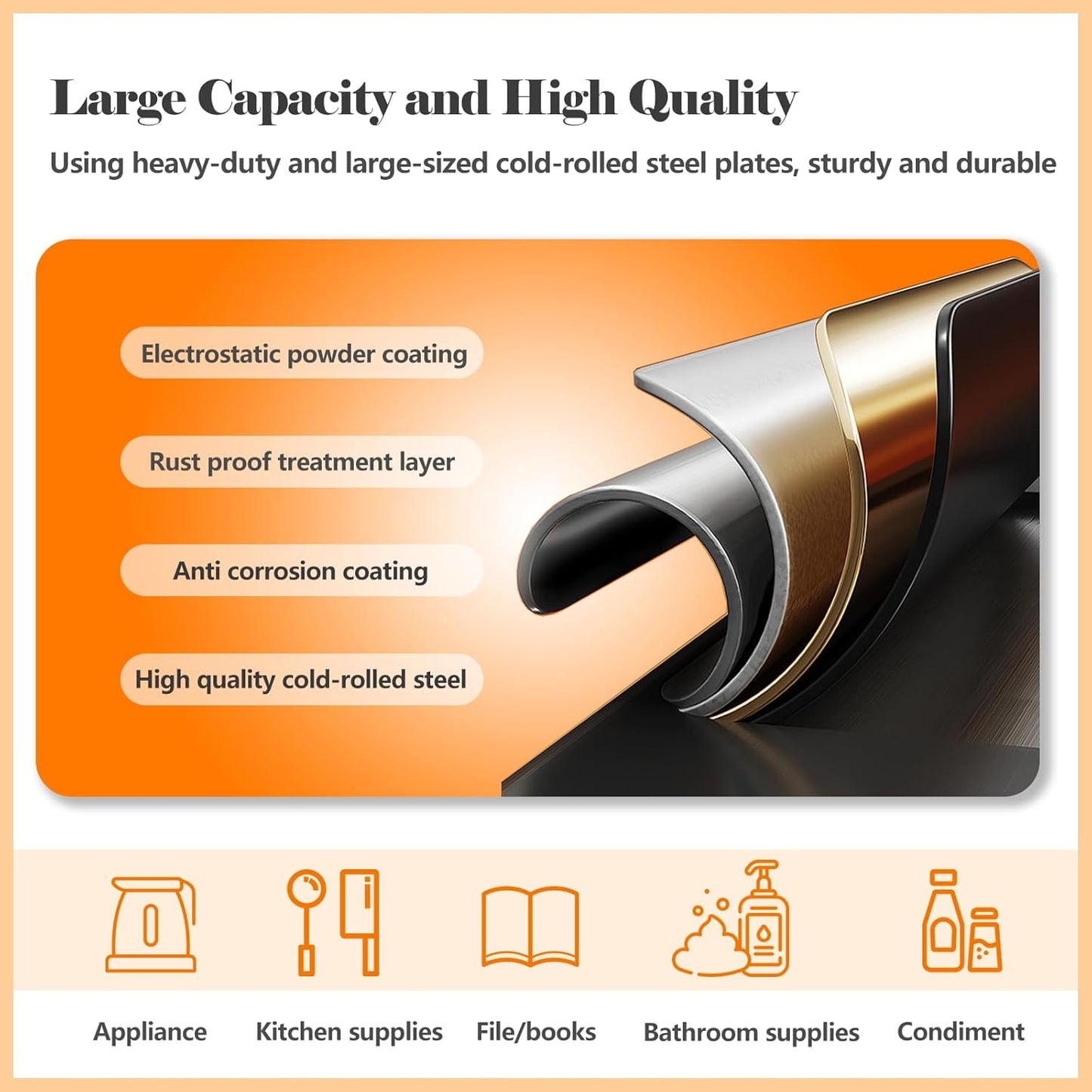 74.8" Tall Metal Food Cabinet, Black Kitchen Pantry Cabinet, Storage Cabinets with 4 Door and 4 Adjustable Shelves, Steel Freestanding Cupboard for Kitchen Dining Room Living Room Bathroom