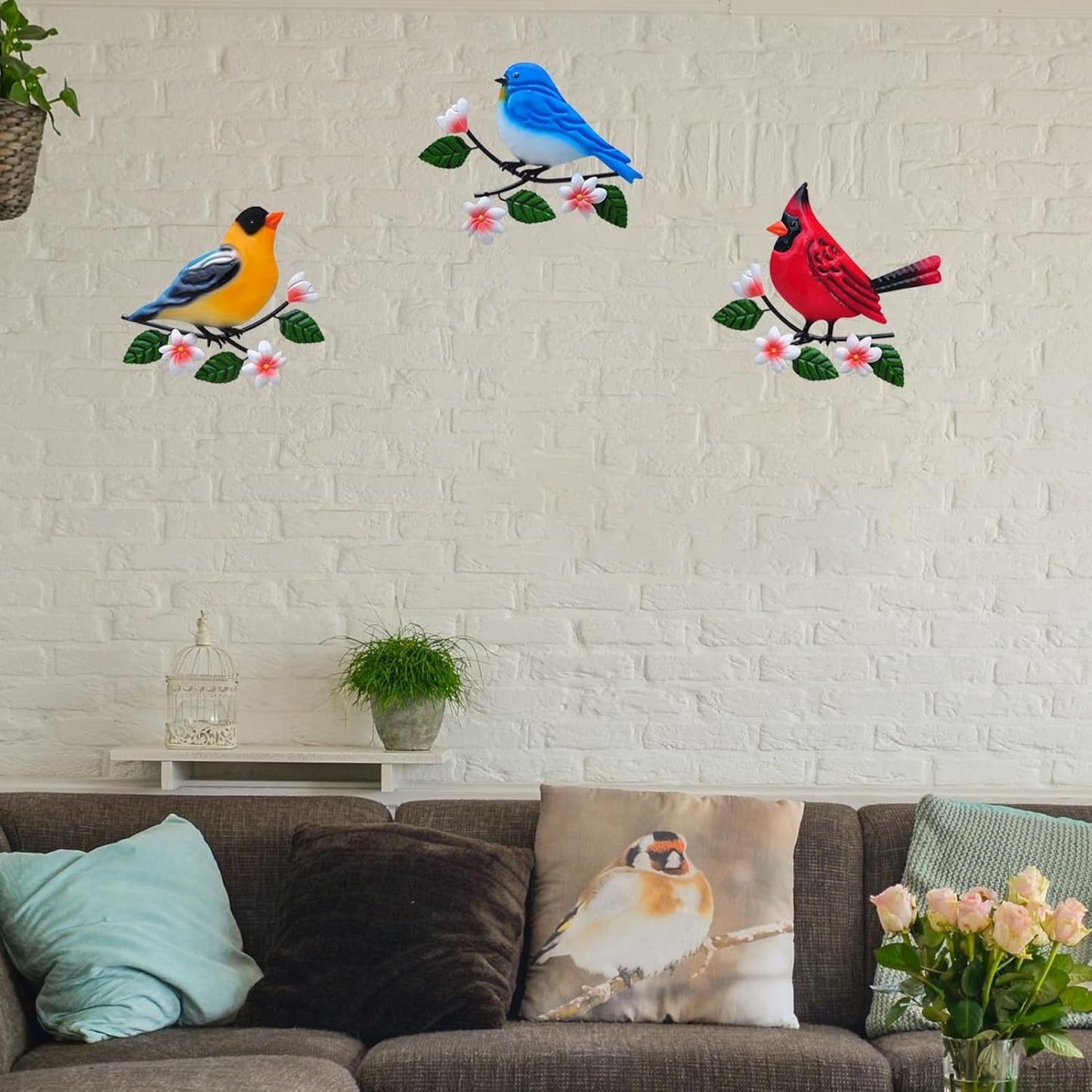 Metal Bird Wall Art 3D Outdoor Sculpture - Suitable for Gardens, Fence, Patio, Living Room, Bedroom, Yard