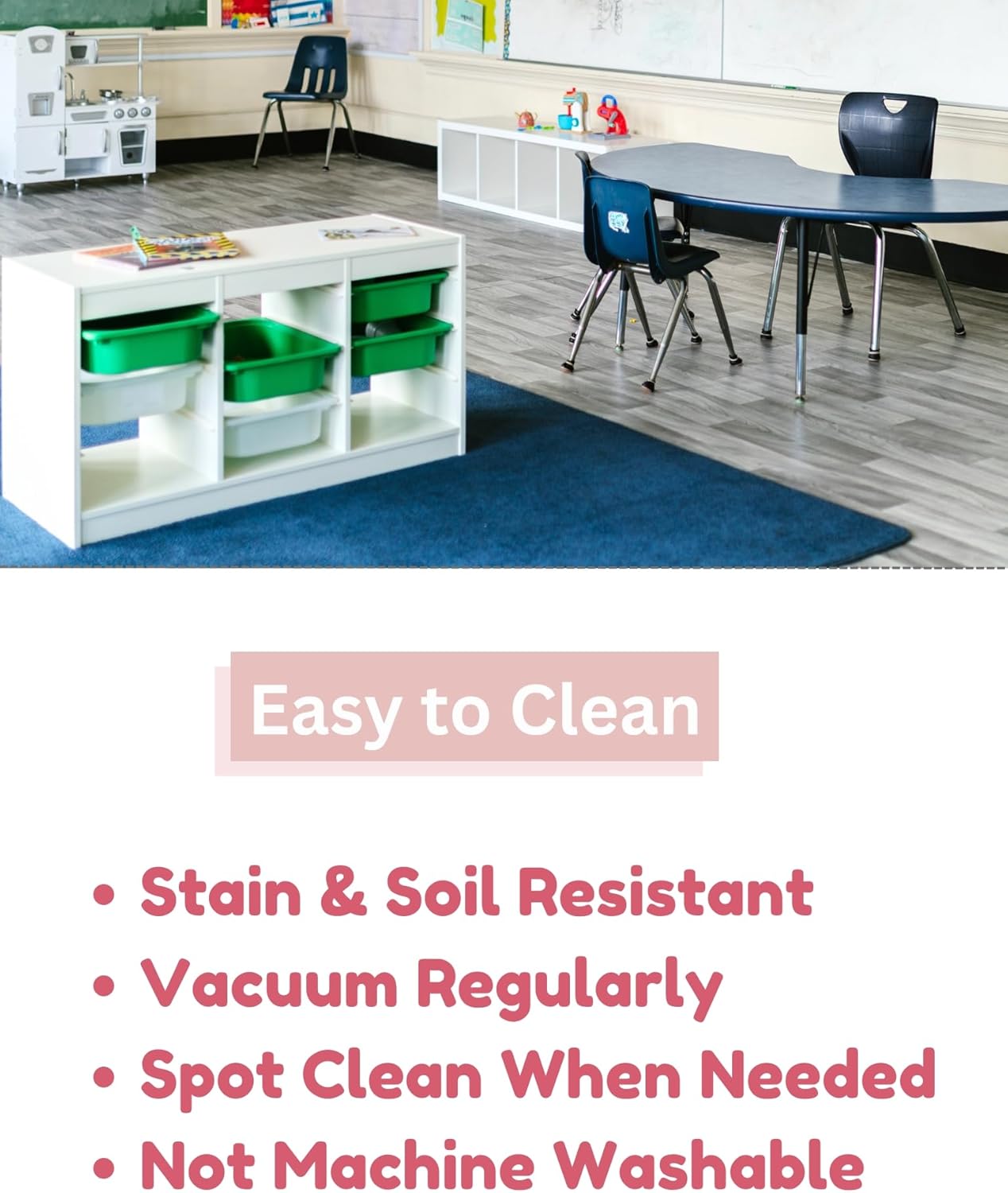 KOECKRITZ Soft and Colorful Kids Classroom Area Rugs (Passes Flammability Pill Test) Many Sizes and Bright Colors to Select from (7' x 7', Glamour)