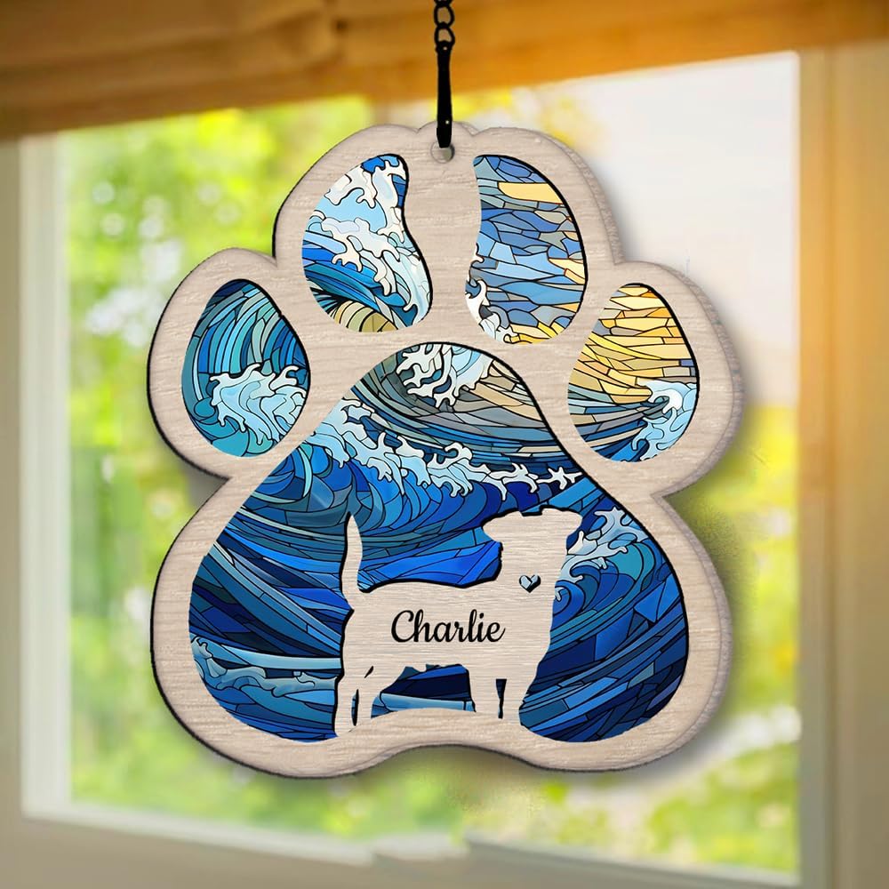 Personalized Coton de Tulear Suncatcher Dog Memorial Gifts, Custom Coton de Tulear Ornament Christmas Tree, Pet Remembrance Gift, Loss of Dog Sympathy Gift, Pets Memorial, Pet Loss Suncatcher