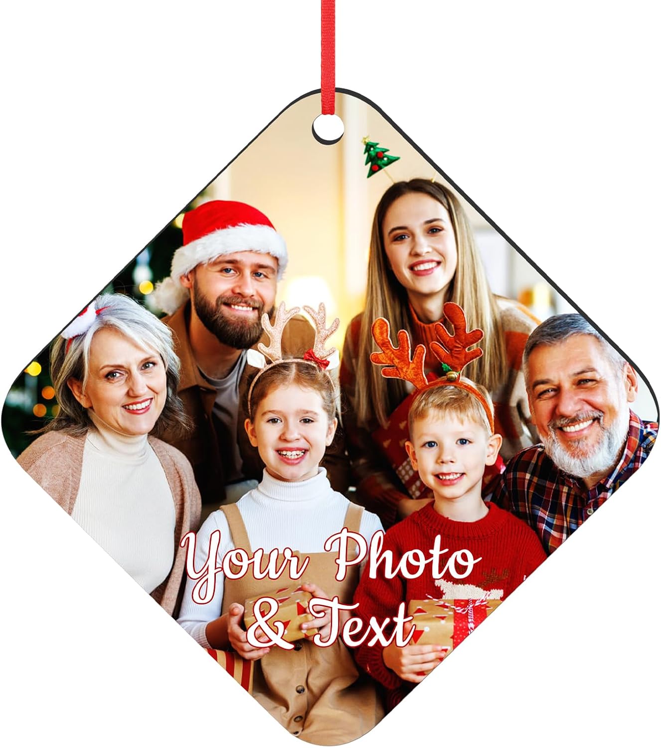 Personalized Christmas Ornaments 2025, Wood Custom Photo Text Hanging Ornament Customized Christmas Tree Decorations Gift for Family, Kids, Friends, Couples, Wedding