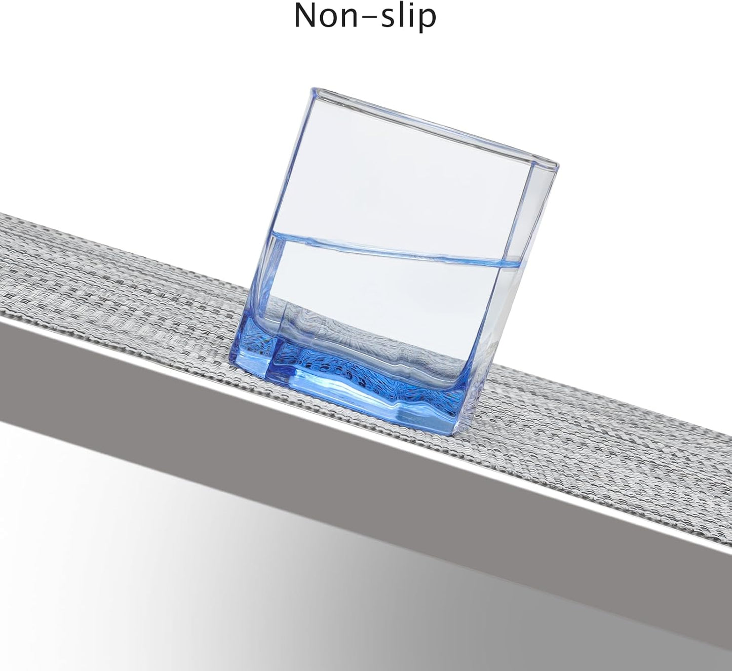 Myir JUN Placemats Set of 8, Vinyl Woven Placemats Place Mats Indoor Set of 8 Washable Table Mats Non-Slip Place mats for Dining Table (Light Gray, Set of 8)