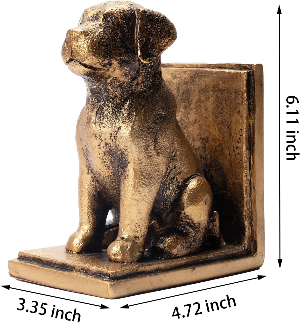 Book Ends for Shelves to Hold Books Heavy Duty,Decorative Bookend for Bookshelf Décor,Cute Animal Dog Book Stopper Labrador Retriever Statues for Home, Office Desk Decoration,1pair