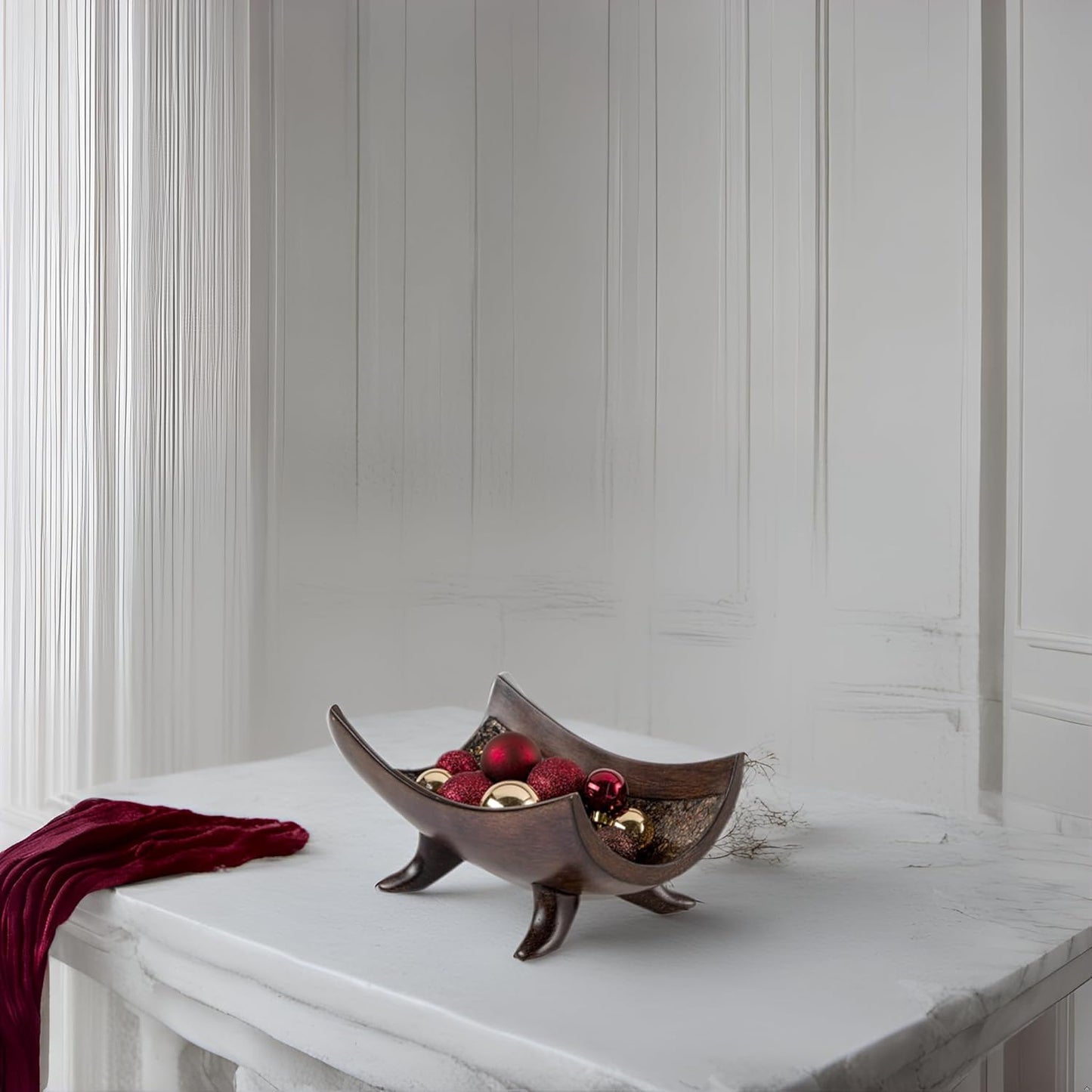 Creative Scents Schonwerk Brown Decorative Bowl for Home Decor - Dining Room Centerpiece - Coffee Table Decor for Living Room - 10" Resin Bowl - House Decor Decorations or Key Bowl for Entryway