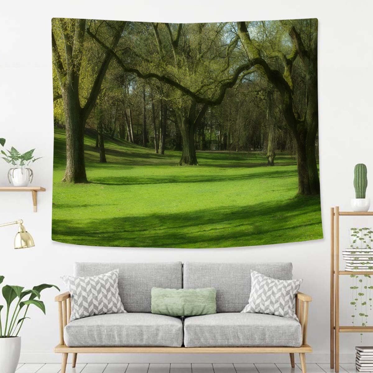Landscape Tapestry For Bedroom Landscape Of Kings Park Green And Nature Scene Tapestries Wall Hanging For Living Room Dorm Office 90×60 In