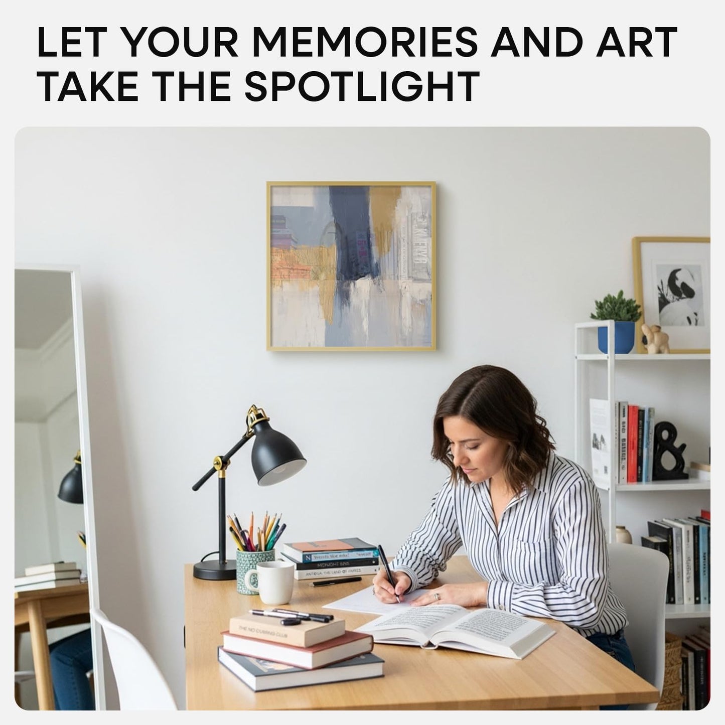 Homeforia 16x16 Picture Frame Gold, High End Metal 16 x 16 Square Poster Frame with Mat 12 x 12 Photo, 16x16 Frame Matted to 12x12 Print, 16by16 Gold Hanging Frames, Tempered Glass, Wall Kit, Set of 1