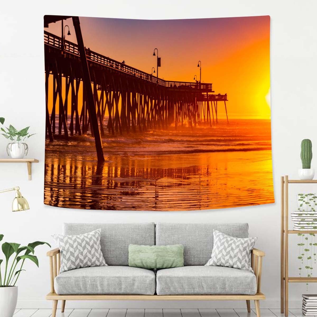 Sunset Tapestry For Bedroom Sunset Beach Colors Tapestries Wall Hanging For Living Room Dorm Office 60×50 In