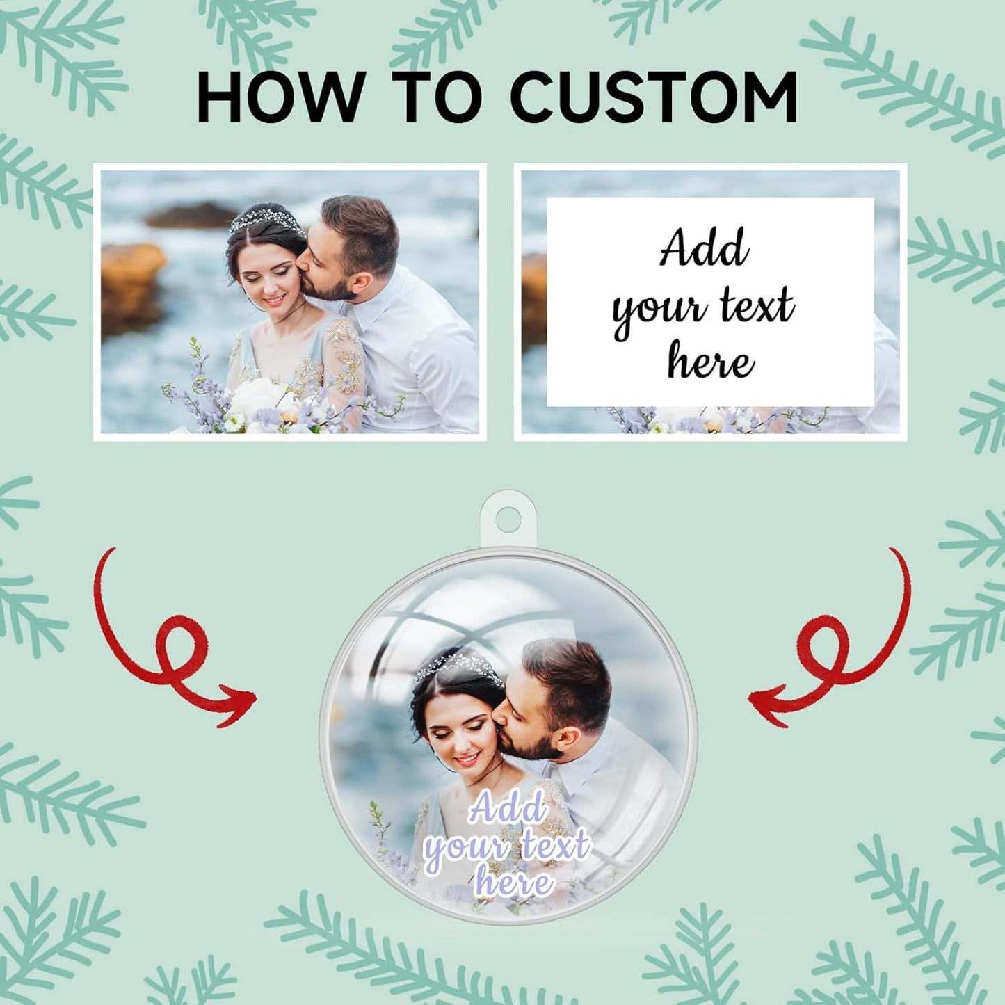 Personalized Christmas Ornaments 2025, Wood Custom Photo Text Hanging Ornament Customized Christmas Tree Decorations Gift for Family, Kids, Friends, Couples, Wedding