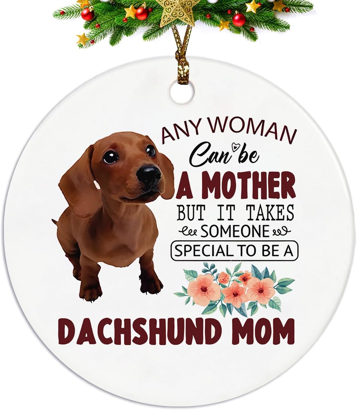 Dachshund Ornaments, Dachshund Ornaments for Christmas Tree, Dachshund Gifts, Dachshund Gifts for Women, Weiner Dog Gifts, Dachshund Mom Ceramic Ornaments, Dachshund Decorative Hanging Ornament
